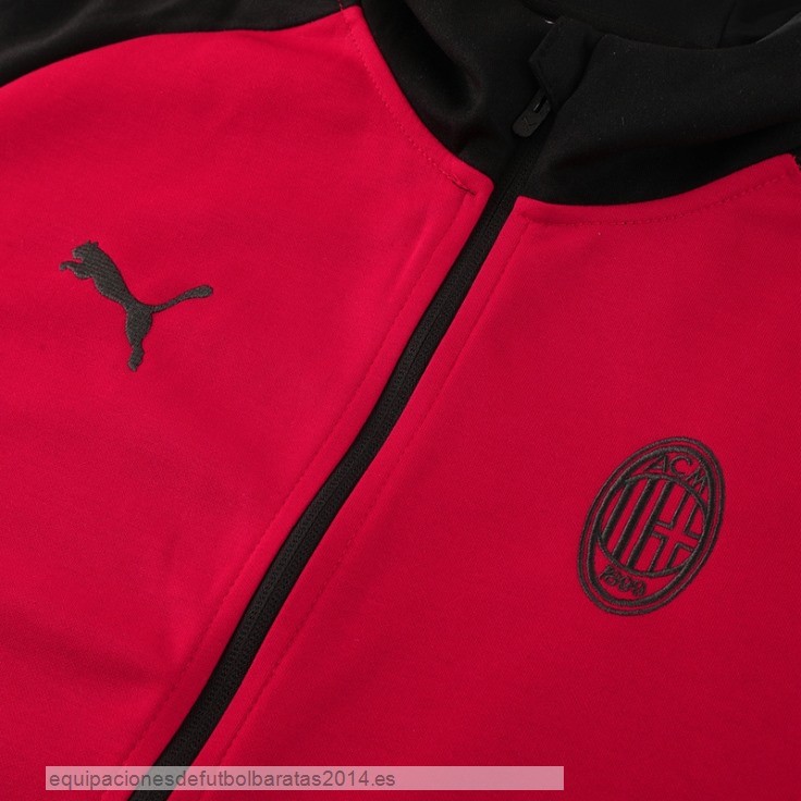 Nuevo Chaqueta Con Capucha AC Milan 24/25 Negro Rojo Baratas